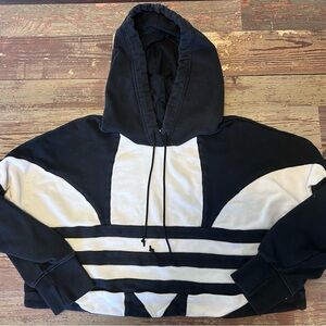 adidas Black and White Logo Hoodie